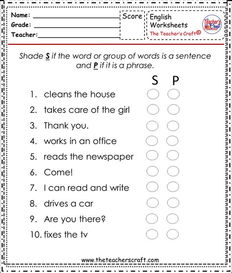 sentence and phrase examples worksheet