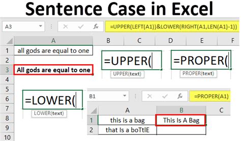 sentence case in excel 365