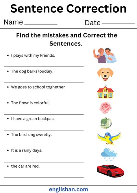 sentence correction practice questions with answers