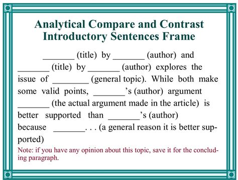 sentence frames for introduction