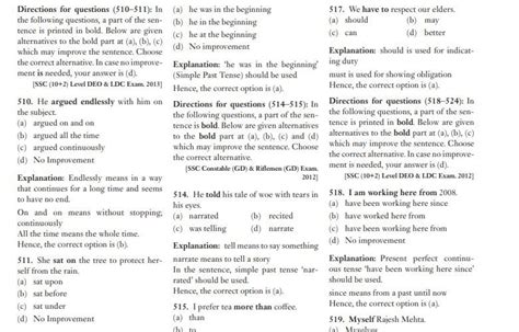 sentence improvement questions with answers