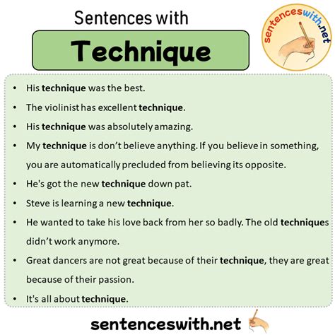 sentence with technique