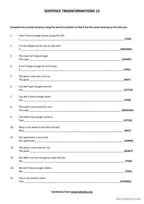 sentences exercises for class 7 icse