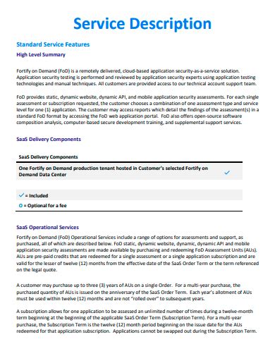 service description document example