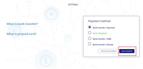 set as my default payment method