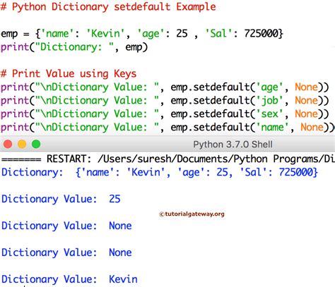 set dict python