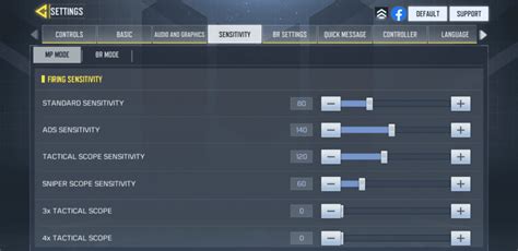 setting cod mobile sensitivity