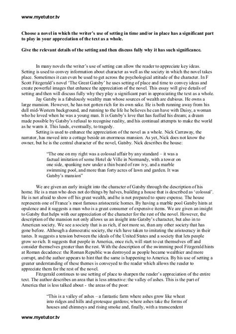 setting essay examples