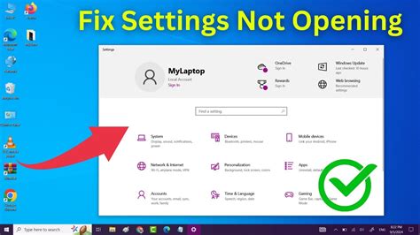 settings app not opening in windows 10
