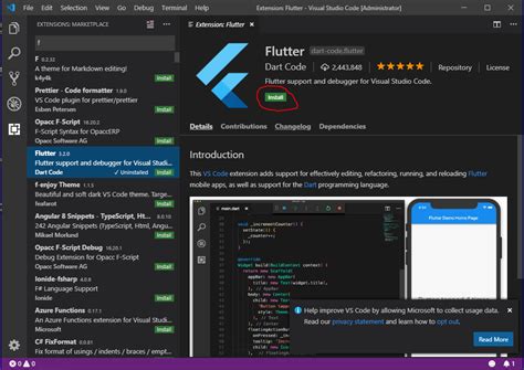 setup flutter in vs code windows