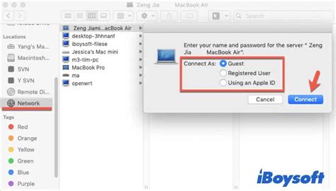 share files between macs on same network