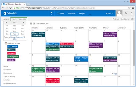 sharepoint calendar color code categories