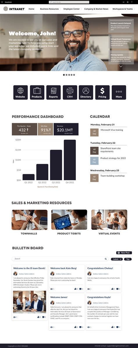sharepoint communication site design examples