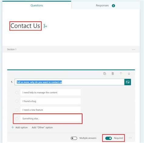sharepoint contact form