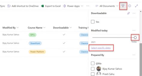 sharepoint list view filter today