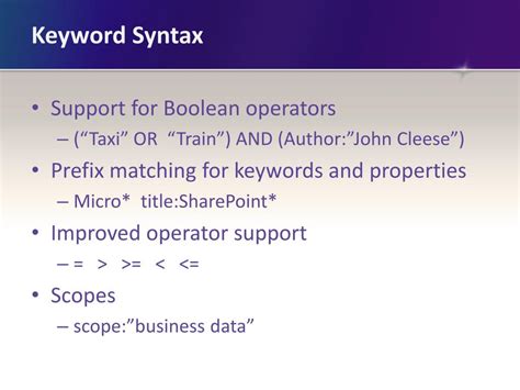 sharepoint search query syntax