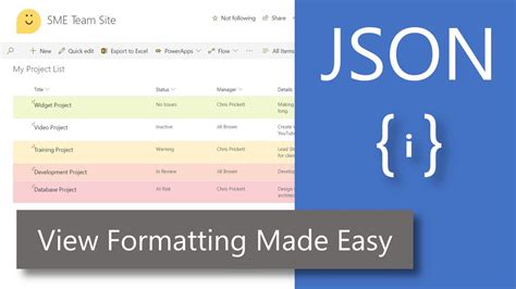 sharepoint view formatting json examples