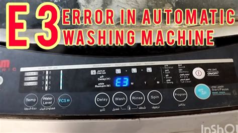 sharp washing machine error code e3