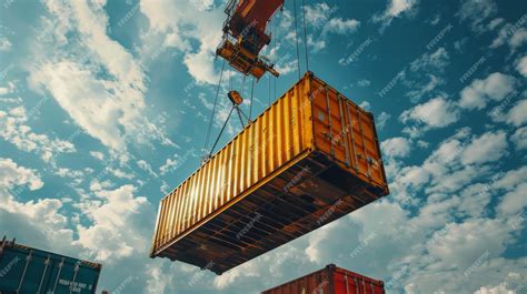 Shipping container loaded onto ship