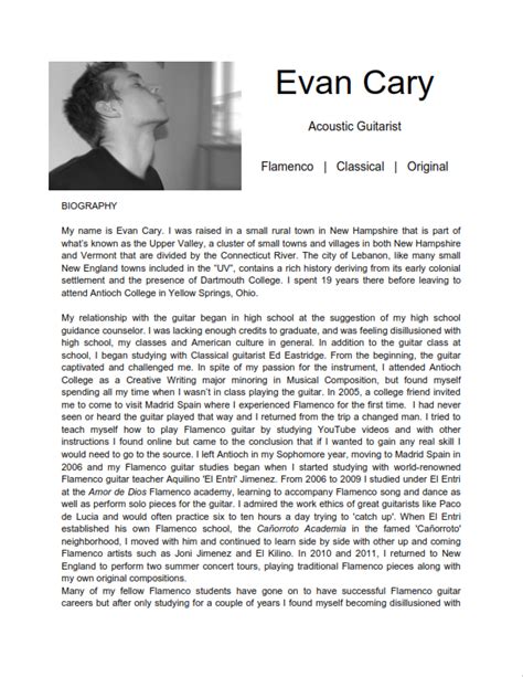 short autobiography examples for college students