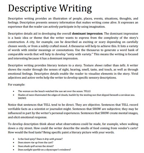 short description for content writer