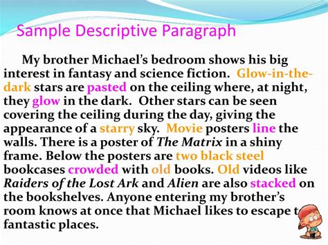 short descriptive paragraph examples for class 9