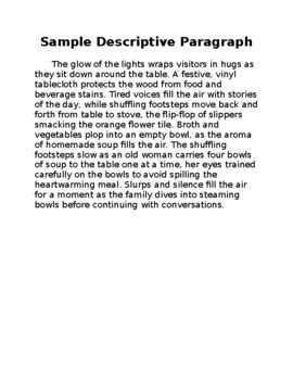 short descriptive paragraph examples for students pdf