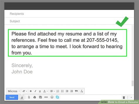 short email for sending cv