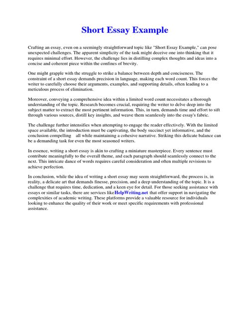 short essay example pdf