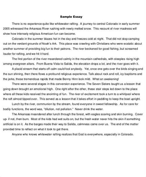 short essay format example pdf