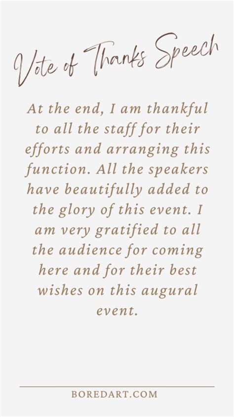 short example of vote of thanks speech