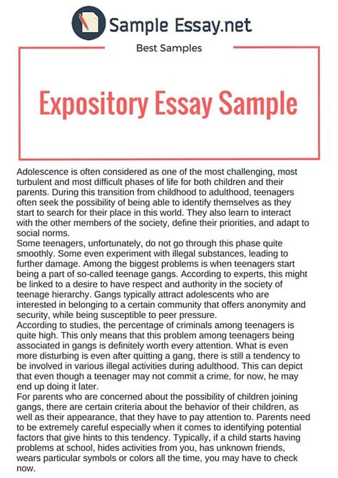 short expository text sample