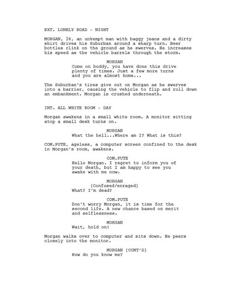 short film script format