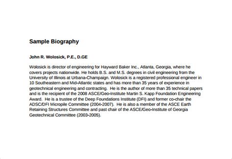 short life history example pdf