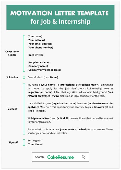 short motivation letter example