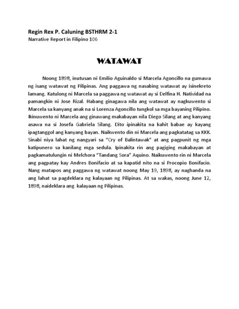 short narrative examples tagalog