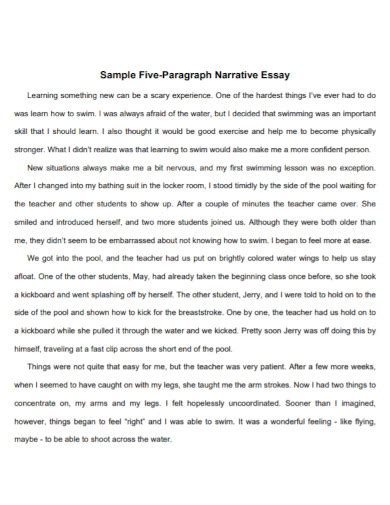 short narrative paragraph examples pdf