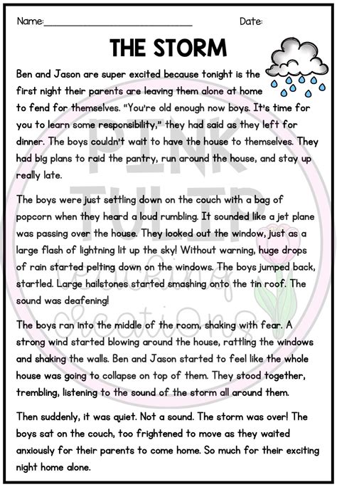 short narrative text example for students