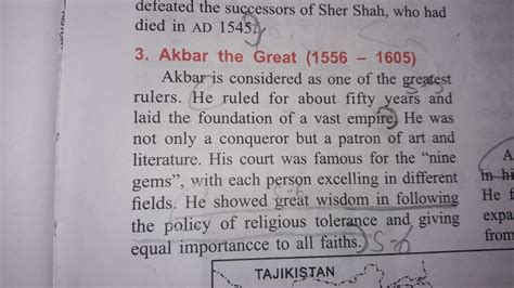 short note on akbar for class 7th