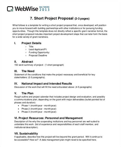 short project proposal format