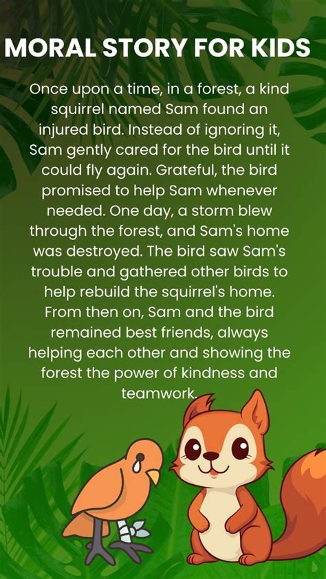short story examples for kids with moral