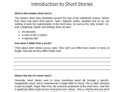 short story introduction ideas