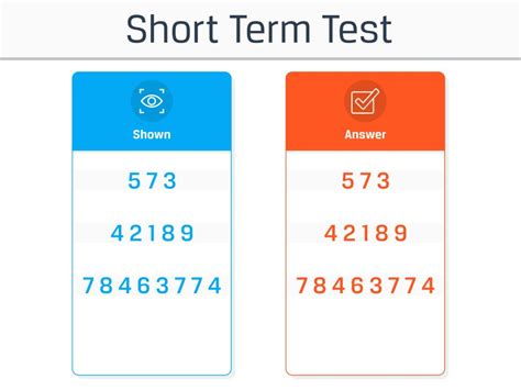short term memory test examples