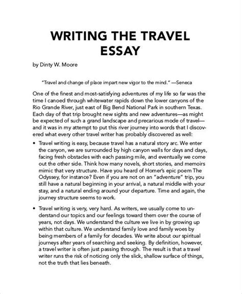 short travel writing examples