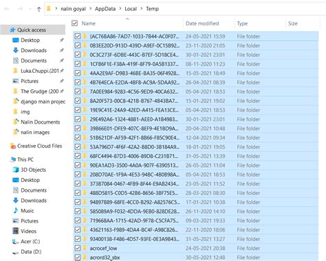 shortcut for deleting temporary files