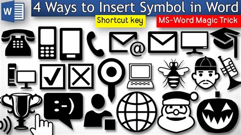 shortcut for different symbols in word