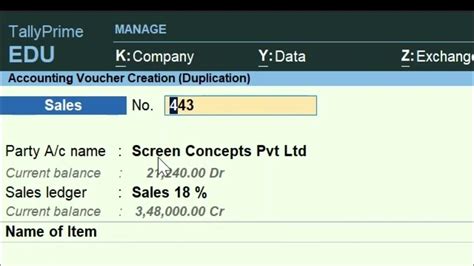 shortcut for duplicate voucher in tally prime