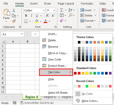 shortcut key to change color in excel