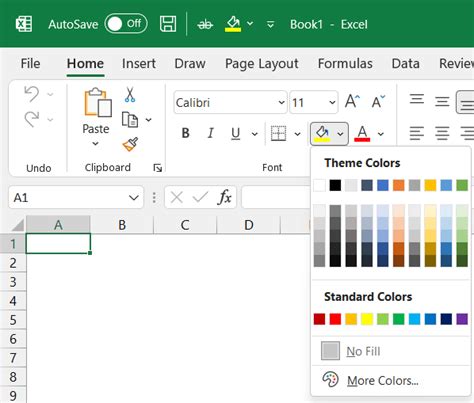 shortcut to apply cell color in excel