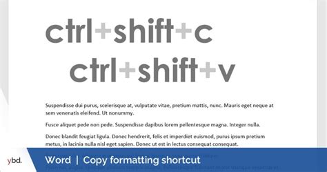 shortcut to copy and paste formatting